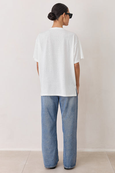 טי שירט MOON RIVER בד שקפקף | לבן