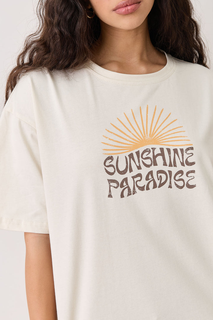 טי שירט PARADISE צווארון ניקי | בז'