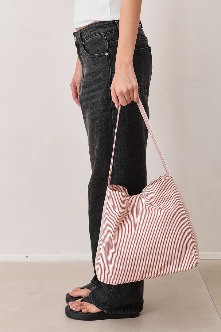 תיק צד אנני סטרייפס | אדום/לבן