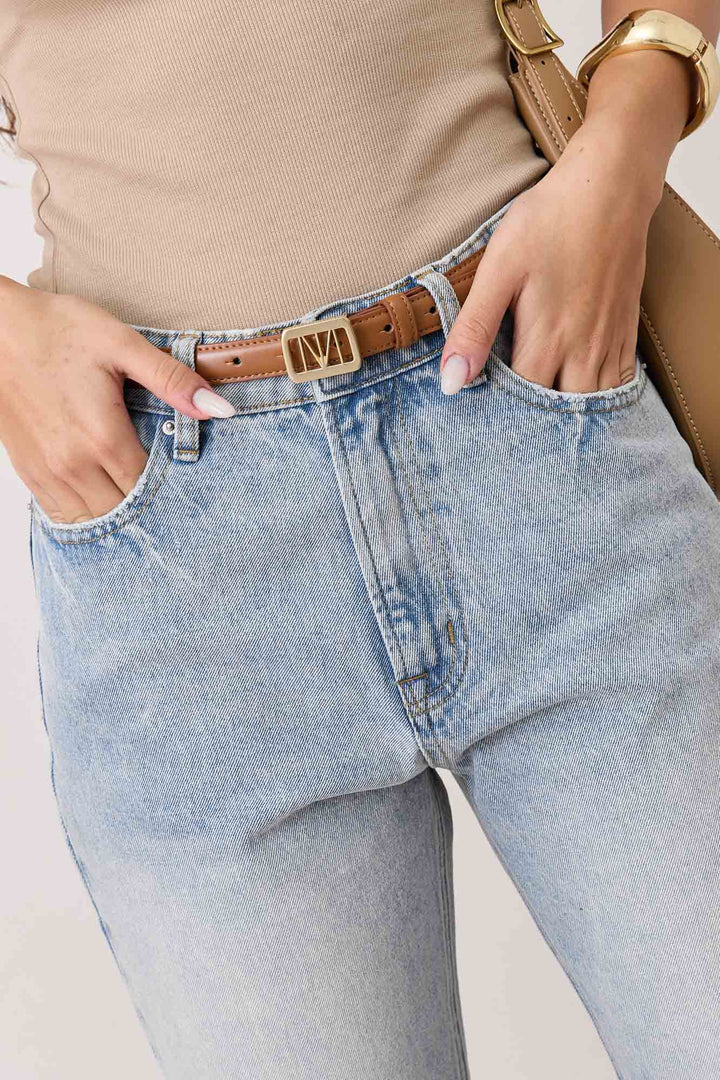 מכנסי דנים טומי בשילוב קרע | ג'ינס בהיר