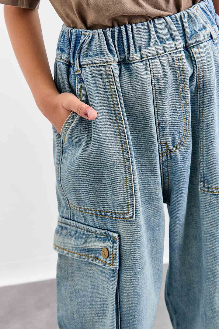 מכנסי דנים דגמ"ח גומי במותן | ג'ינס