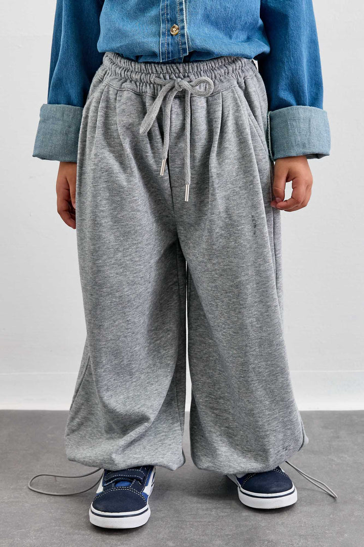 מכנסי טרנינג סיומת גומי | אפור