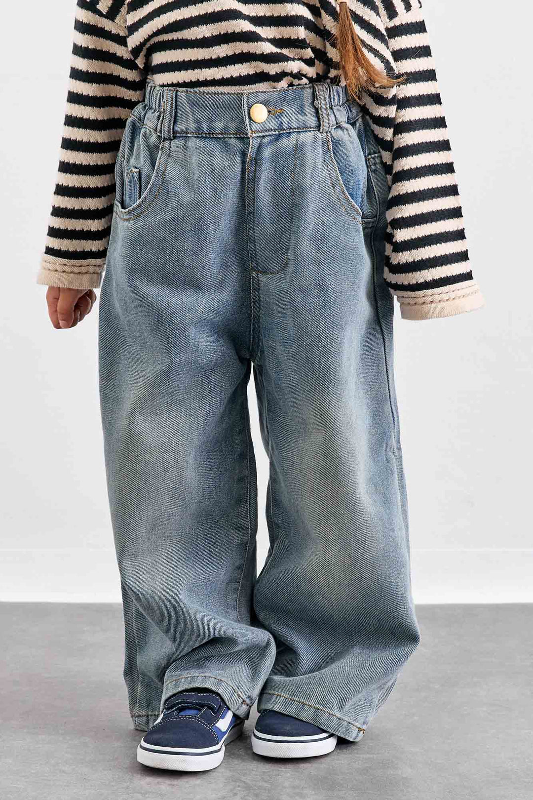 מכנסי דנים בשילוב גומי | ג'ינס