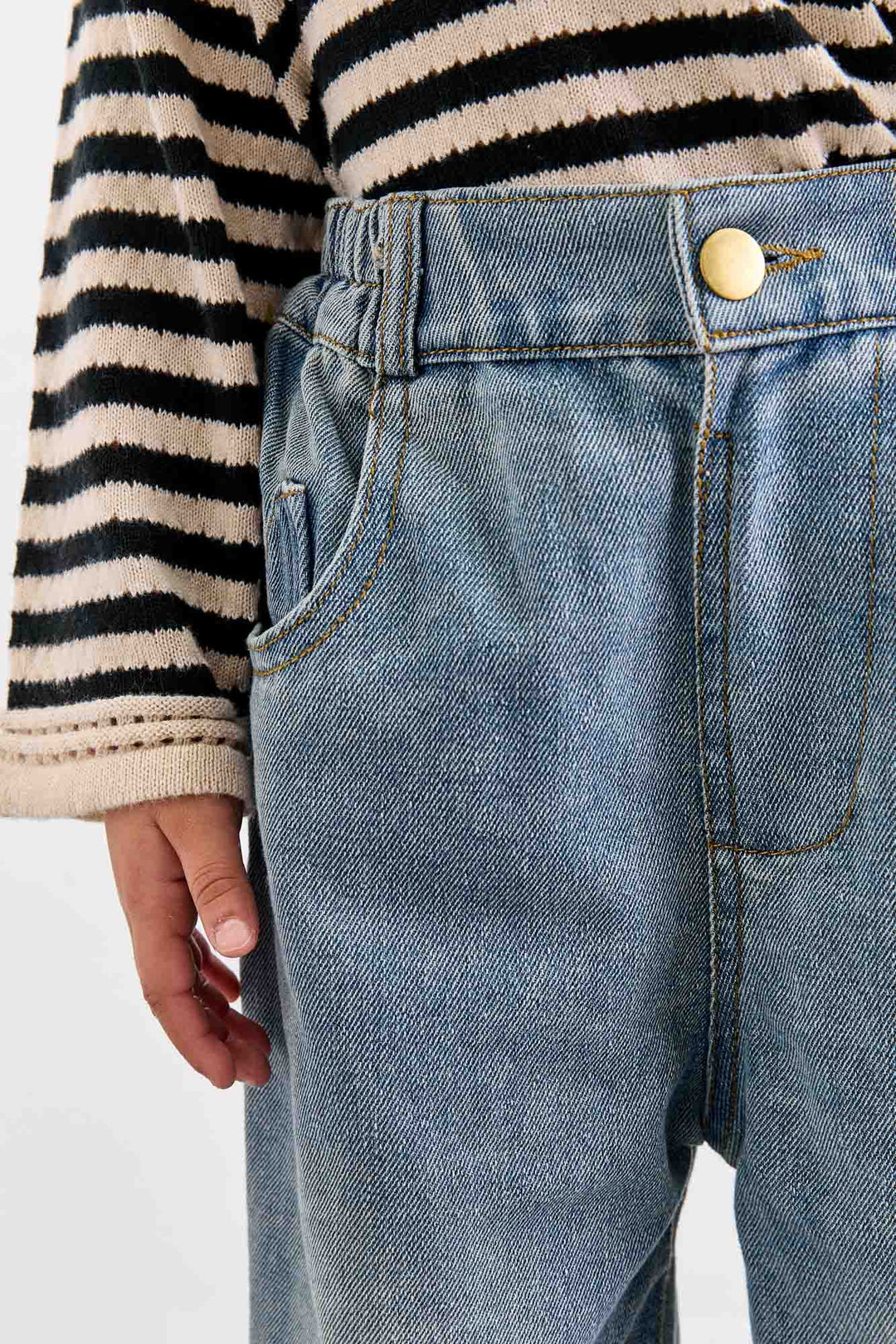 מכנסי דנים בשילוב גומי | ג'ינס