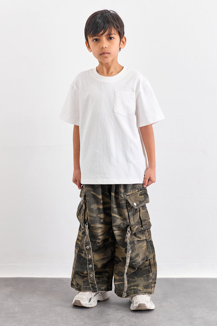 מכנסי קרגו קומופלאז' עם כיסים | ירוק