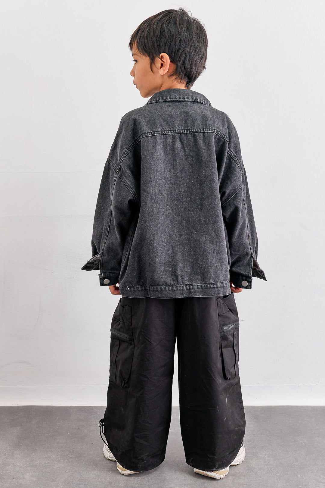 ג'קט דנים בשילוב כפתורים | שחור