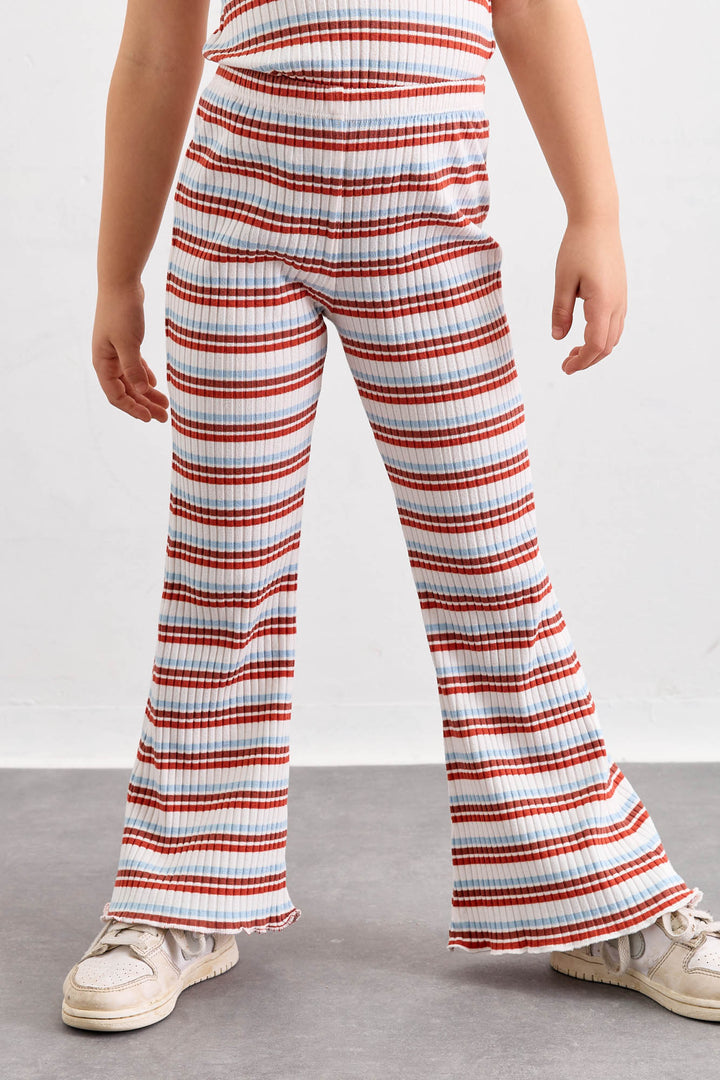 טייץ פדלפון הדפס פסים | קרם