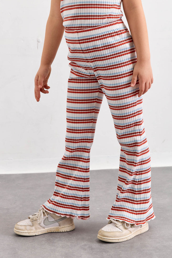 טייץ פדלפון הדפס פסים | קרם