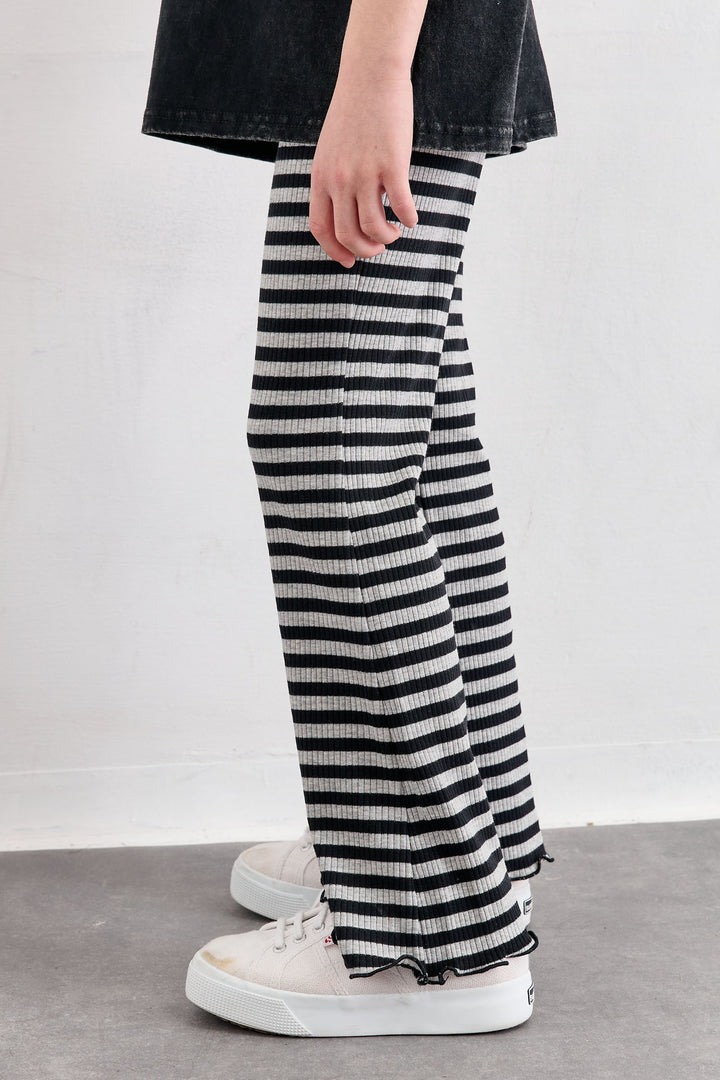 טייץ פדלפון הדפס פסים | אפור/שחור