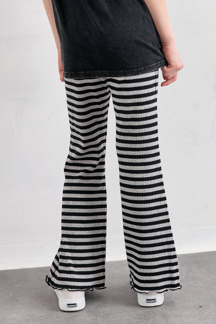 טייץ פדלפון הדפס פסים | אפור/שחור