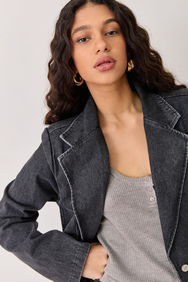 בלייזר טימור בד דנים וואש | שחור