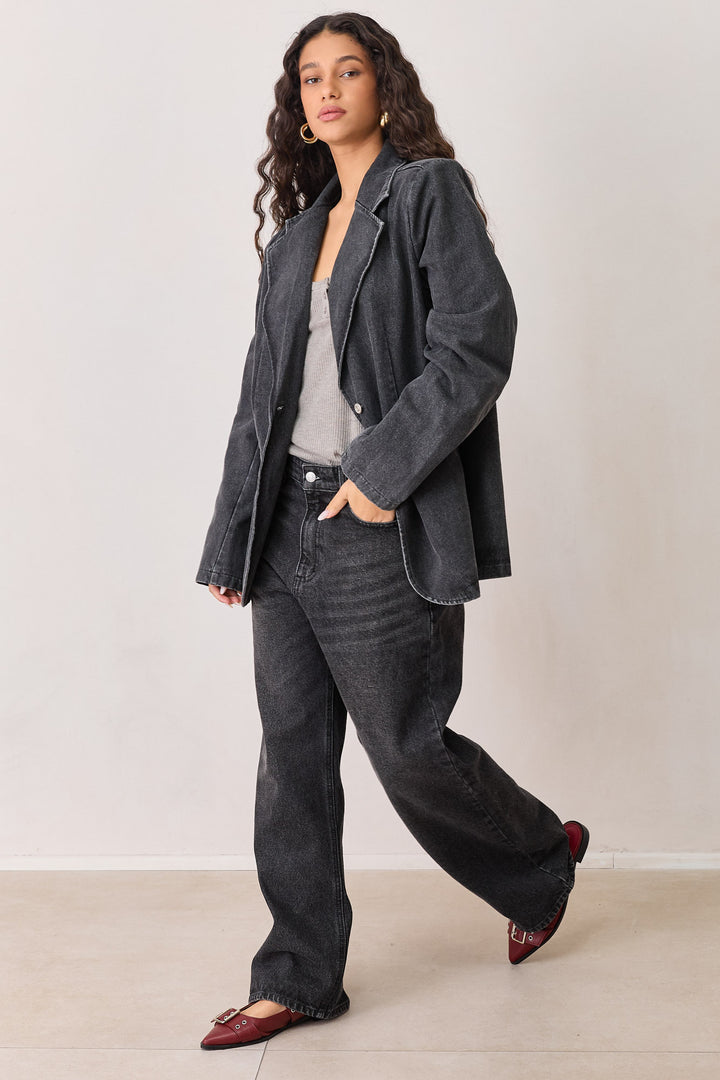 בלייזר טימור בד דנים וואש | שחור