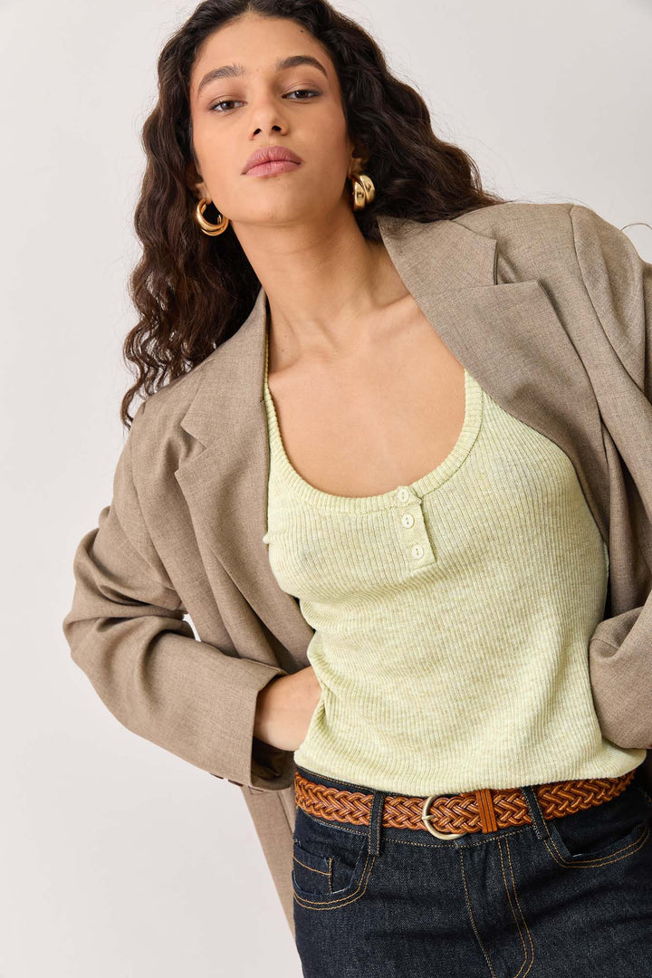 חגורה קלועה פלורנס דמוי עור | חום