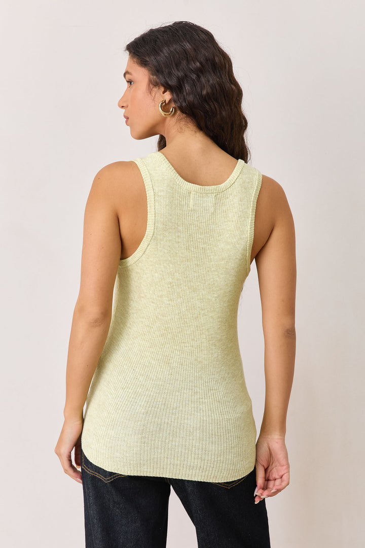 גופיית סריג לואיזה בד ריב | ירוק