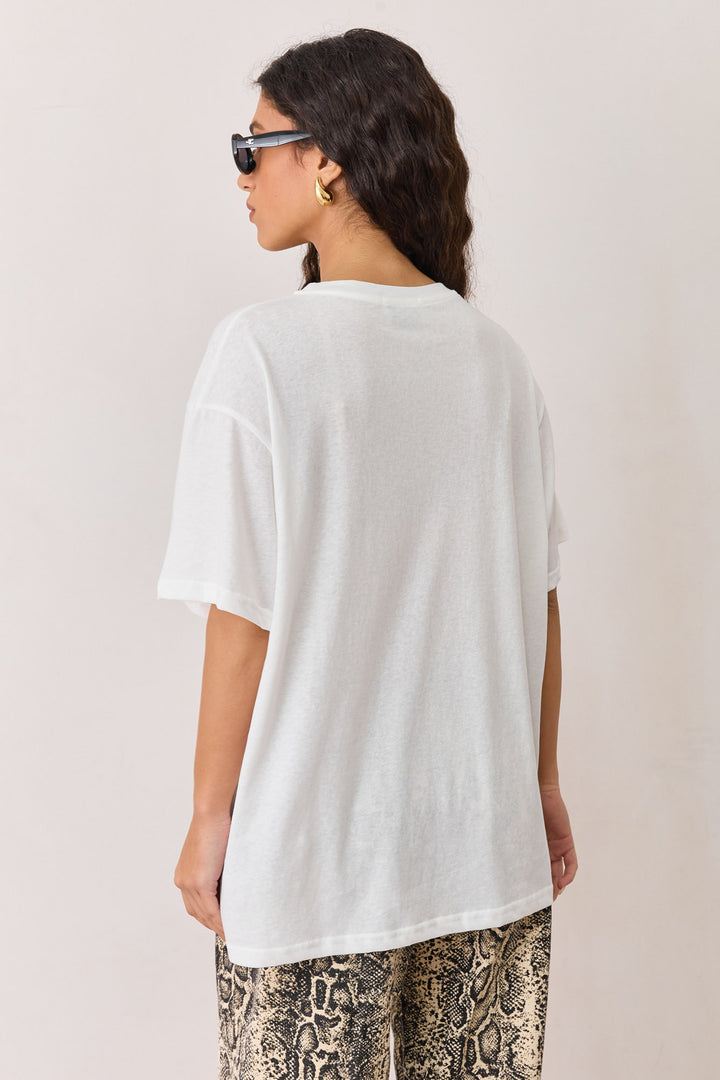 טי שירט INSIDE OUT גזרת אוברסייז | לבן