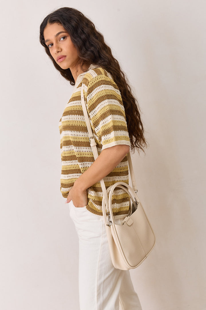 תיק צד סטיבן דמוי עור | לבן