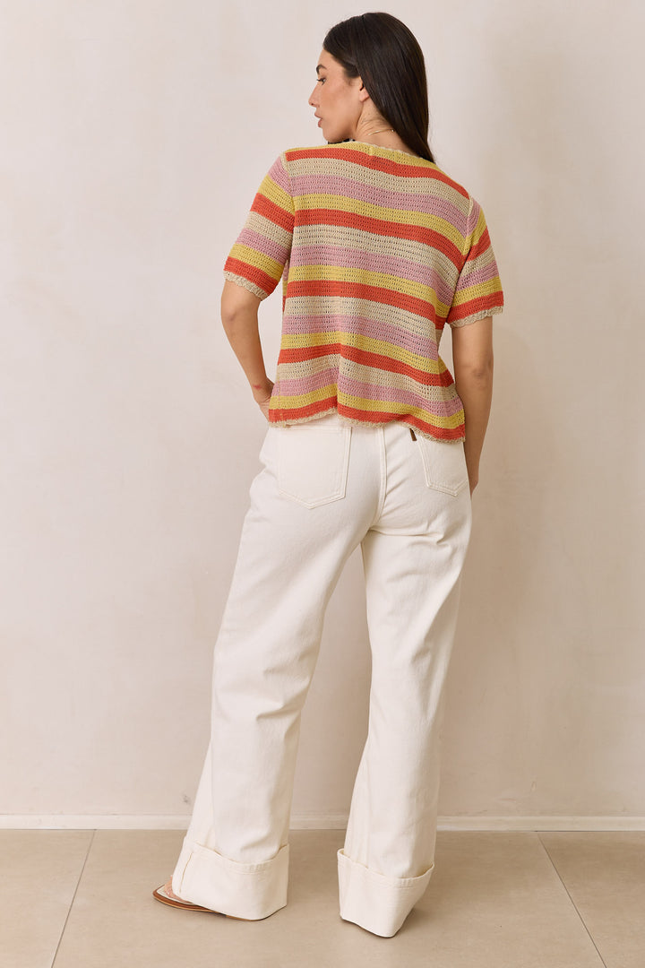 מכופתרת טימי קולורז בד קרושה | צבעוני