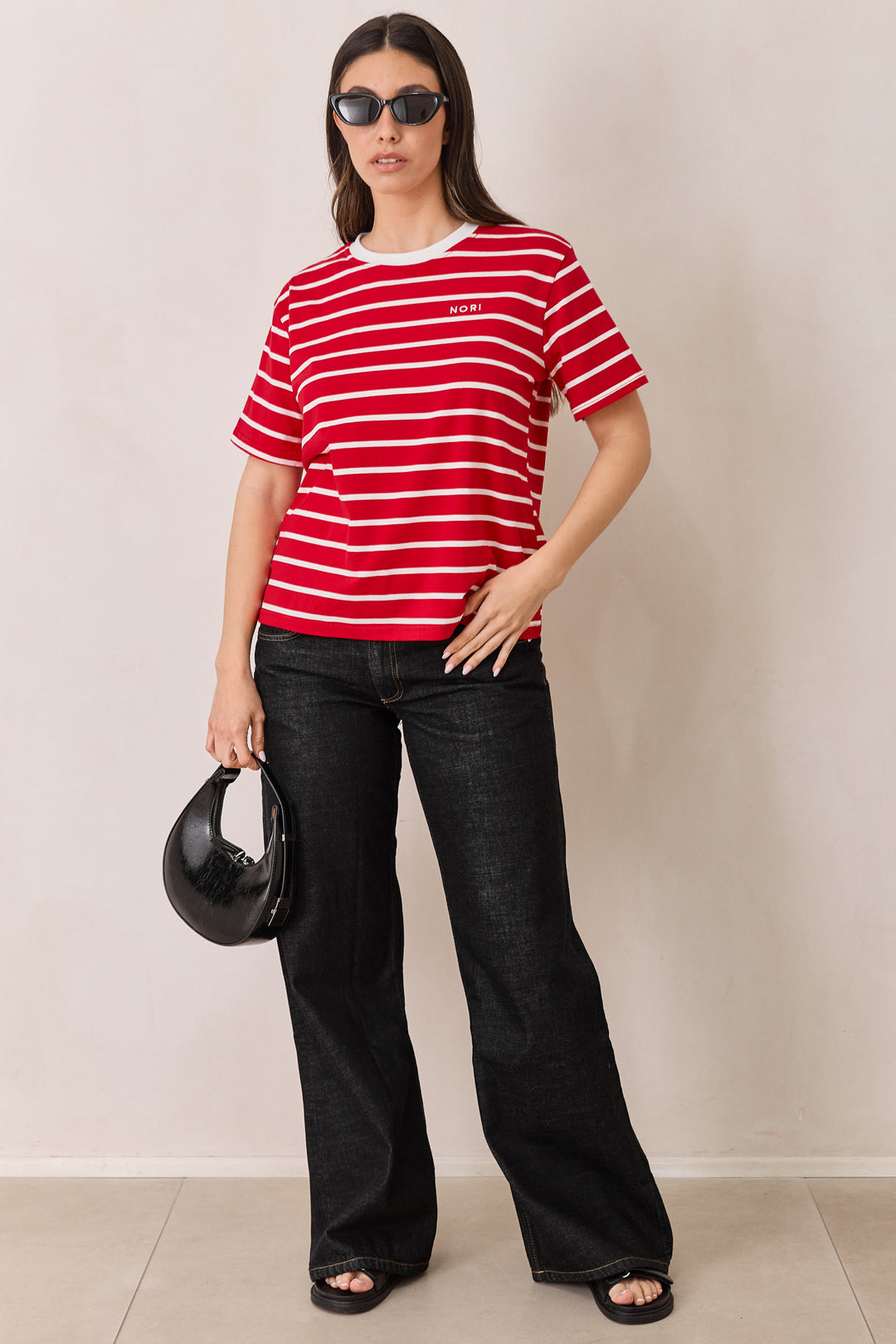 טי שירט זאק סטרייפס | אדום/לבן