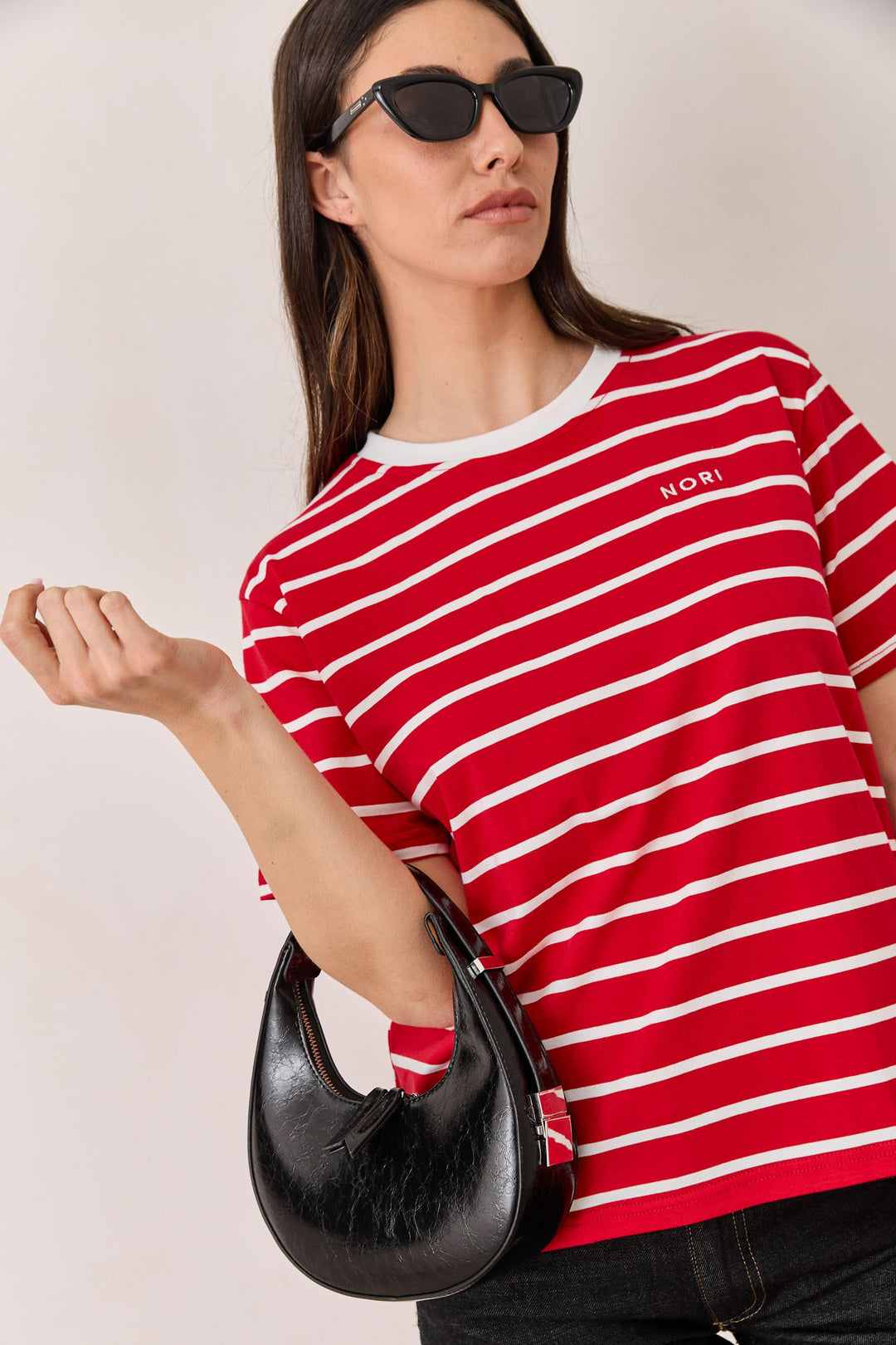 טי שירט זאק סטרייפס | אדום/לבן