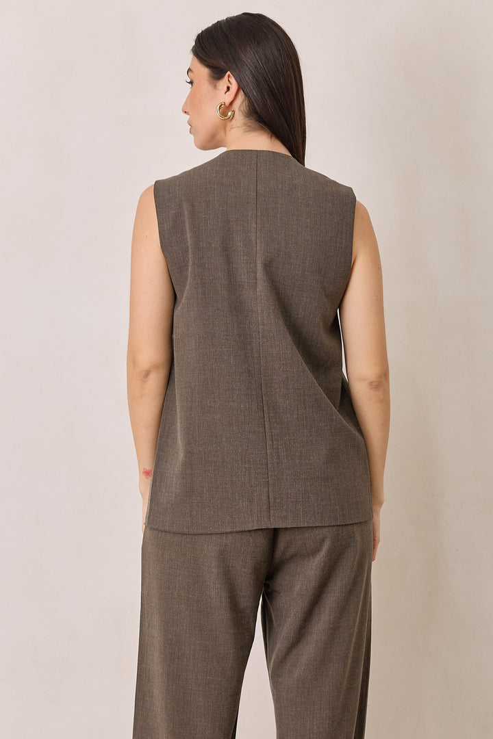 ווסט אפריל דמוי פשתן | חום