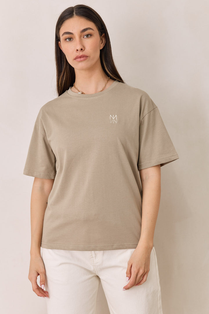 טי שירט קייפטאון רקמת לוגו | חאקי