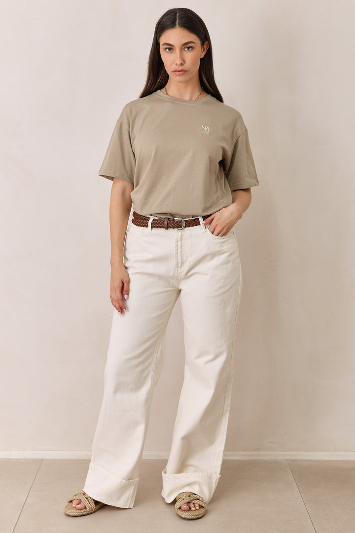 טי שירט קייפטאון רקמת לוגו | חאקי