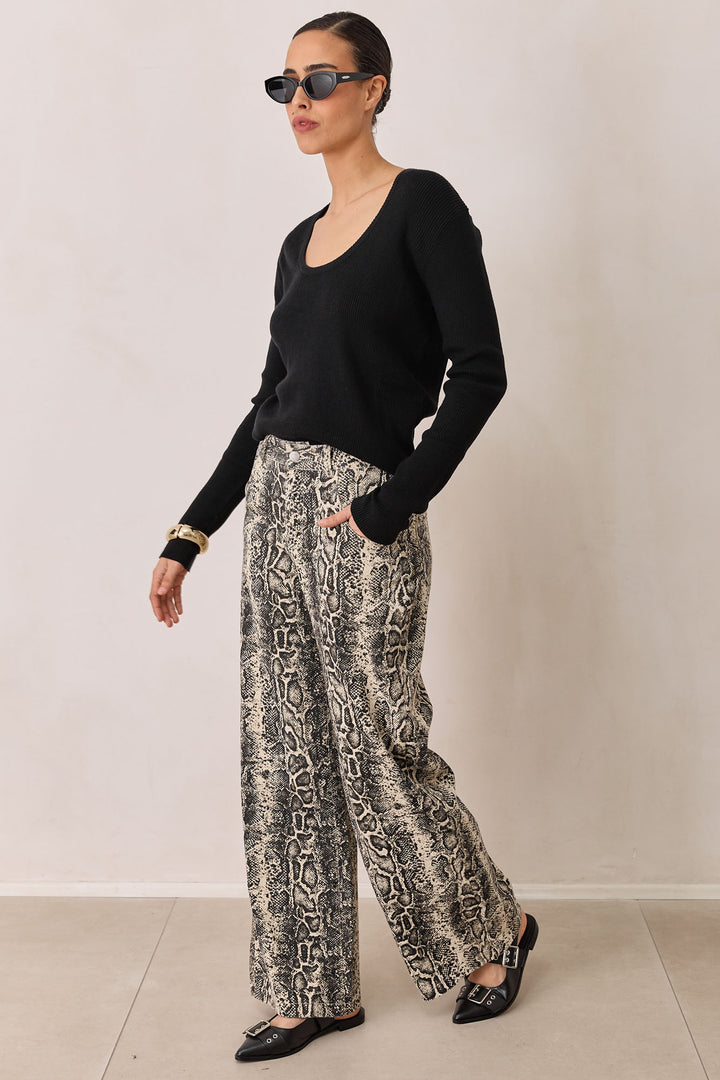 חולצת ססיליה סריג ריב | שחור