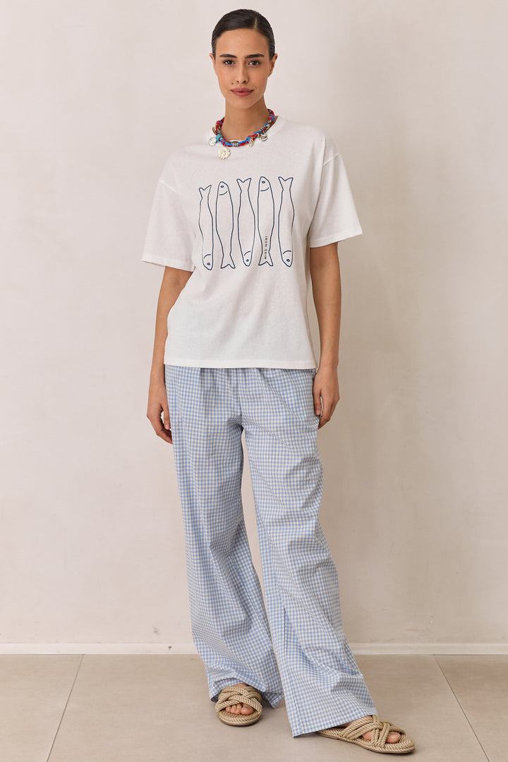 טי שירט אושן עם פרינט | לבן