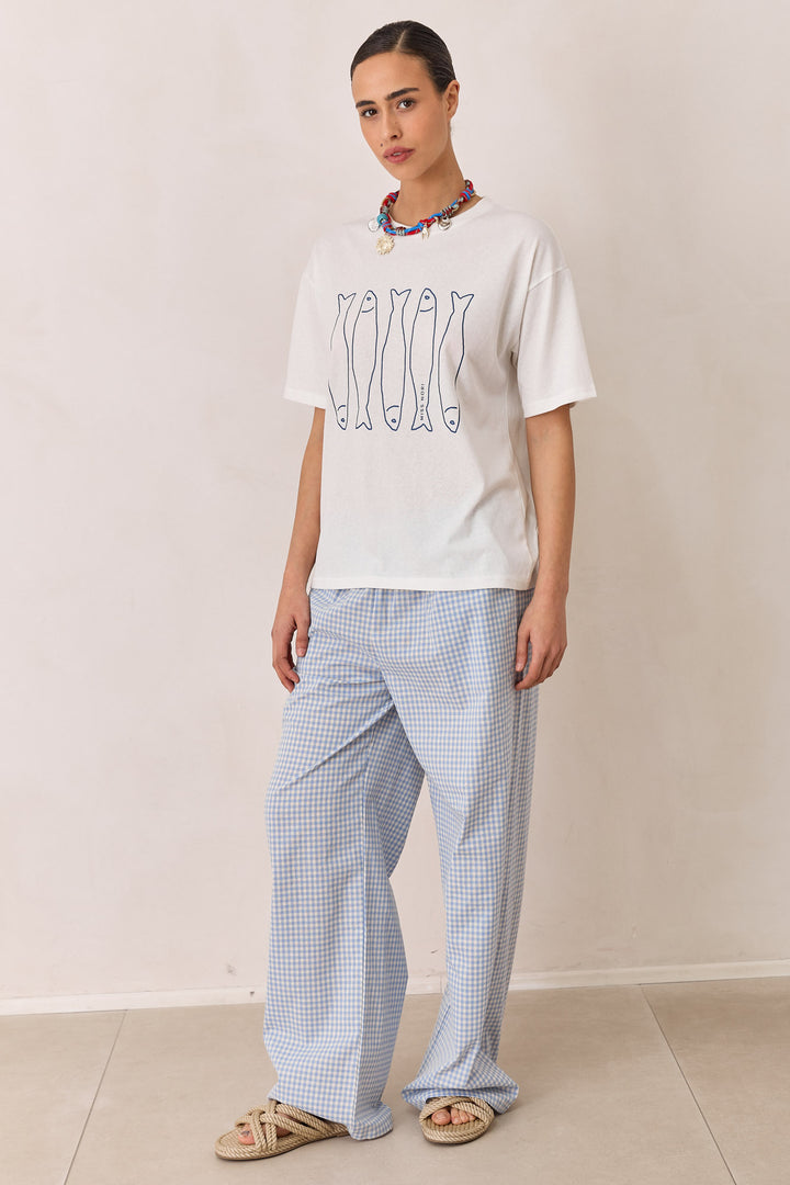 טי שירט אושן עם פרינט | לבן