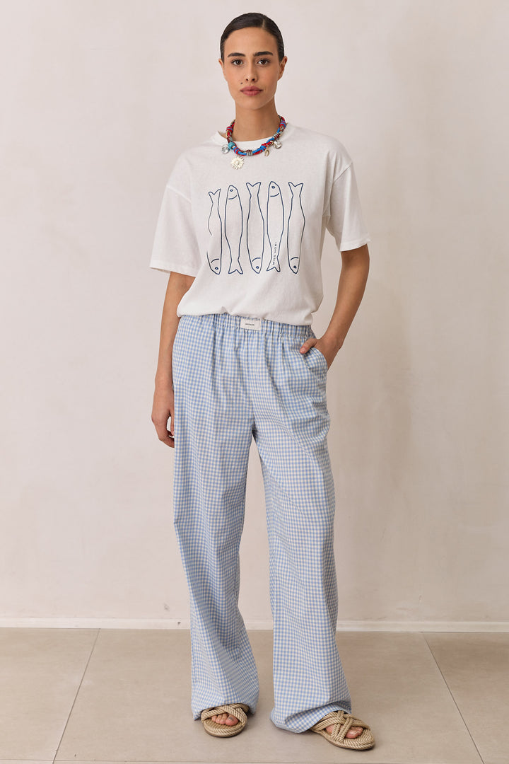 טי שירט אושן עם פרינט | לבן