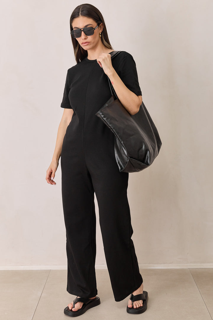 אוברול פרנץ' טרי שריל מחשוף גב | שחור