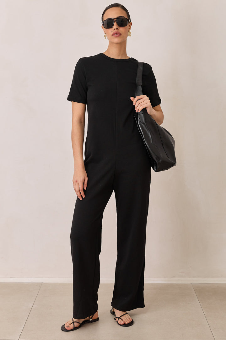 אוברול פרנץ' טרי שריל מחשוף גב | שחור