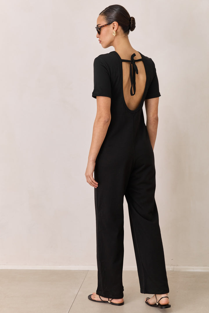 אוברול פרנץ' טרי שריל מחשוף גב | שחור