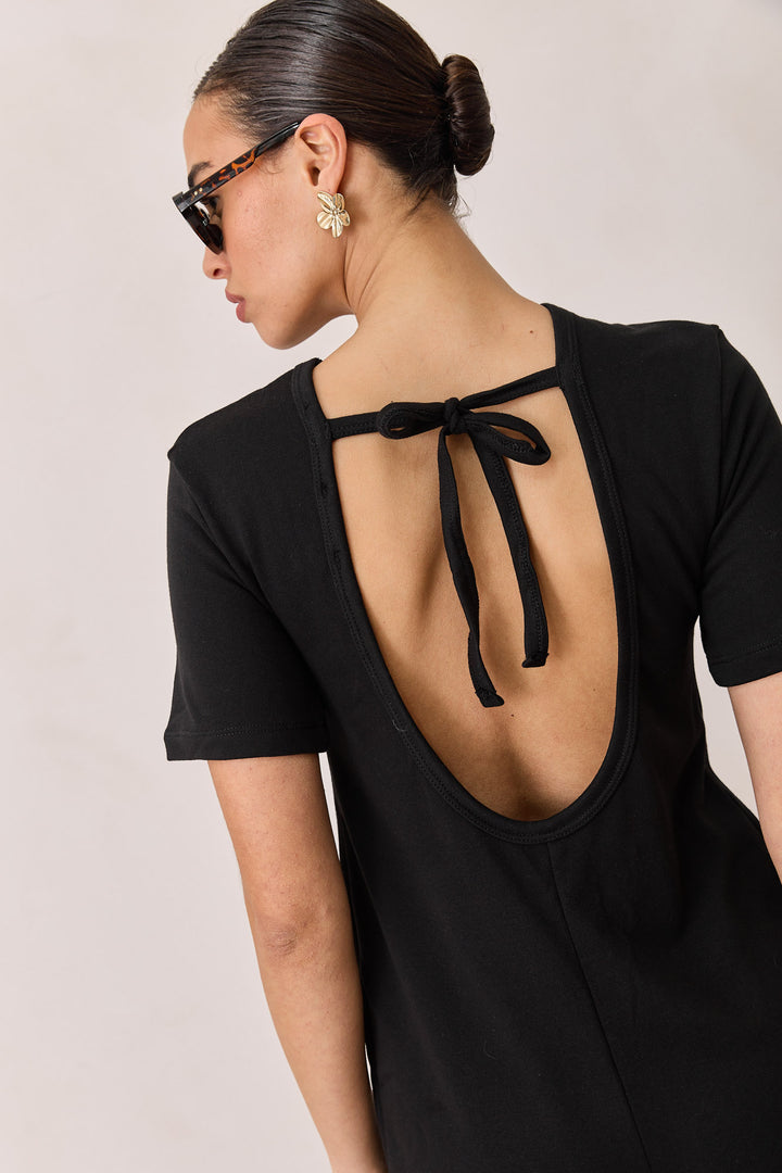 אוברול פרנץ' טרי שריל מחשוף גב | שחור