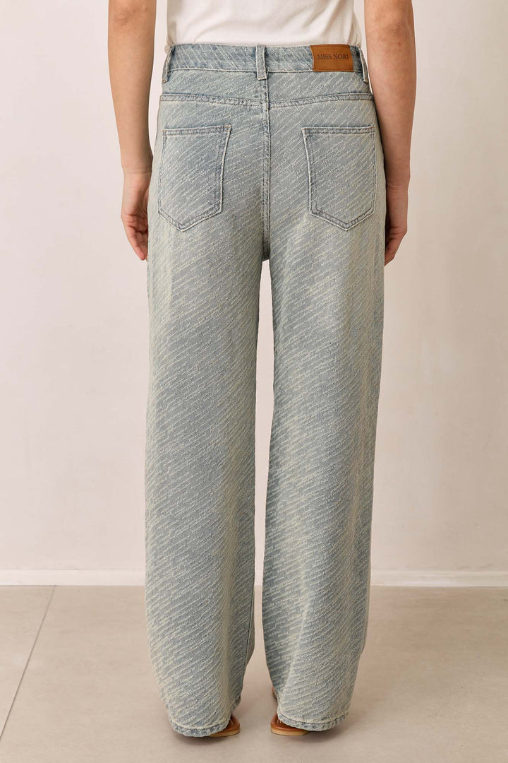 מכנסי דנים נסיה עם טקסטורה | כחול