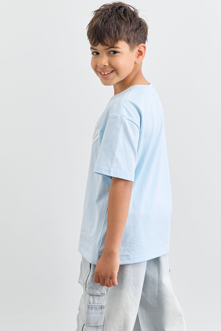 טי שירט CHICAGO בגזרת אוברסייז | תכלת