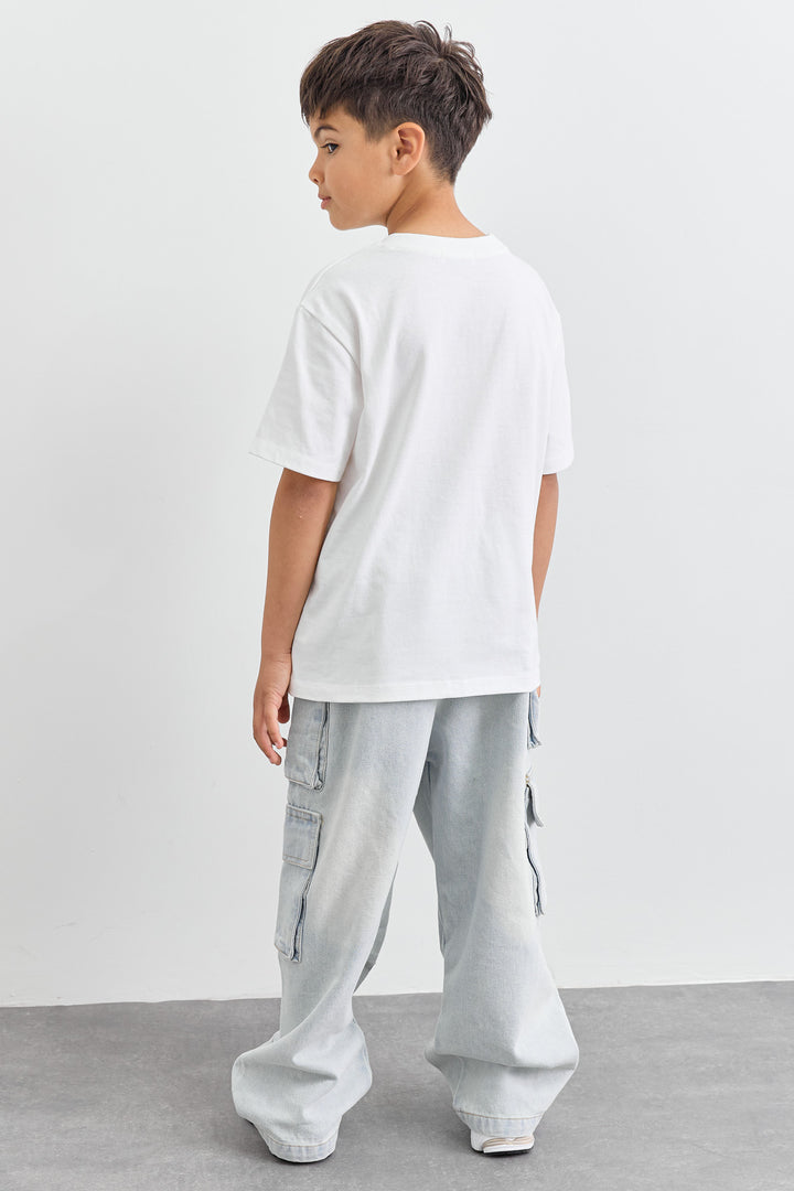 טי שירט HOT CHILI בגזרת אוברסייז  | לבן