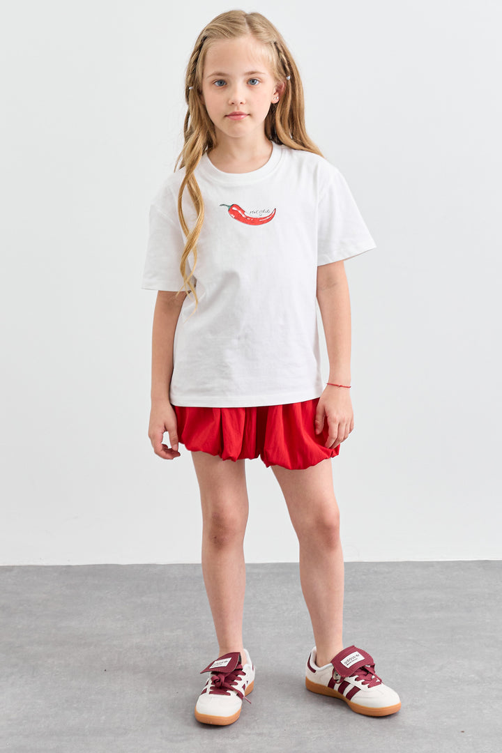 טי שירט HOT CHILI בגזרת אוברסייז  | לבן