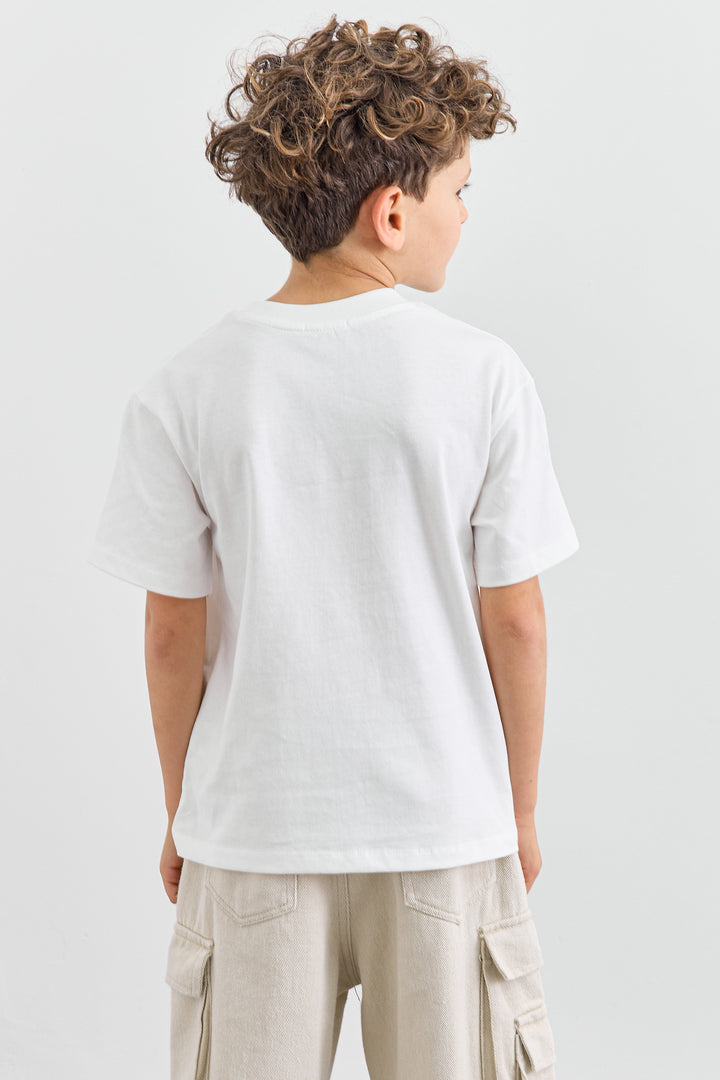 טי שירט Sunglasses בגזרת אוברסייז | לבן