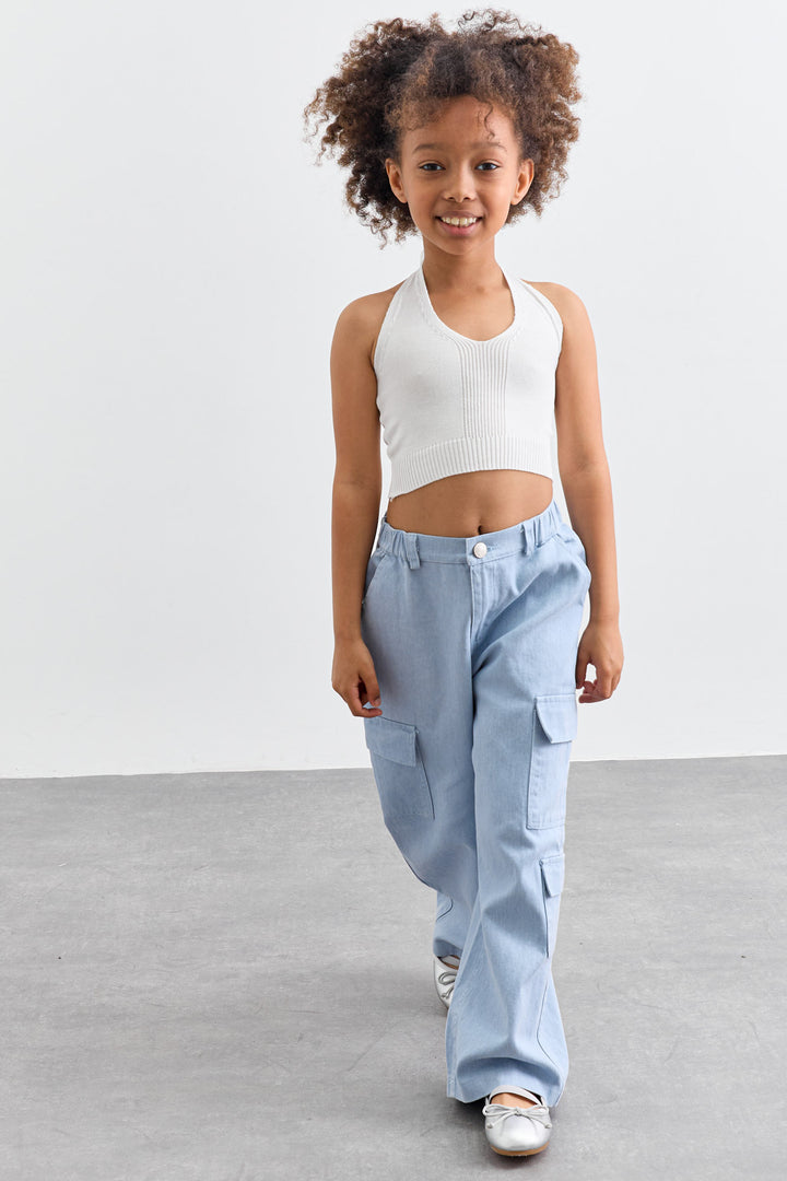 מכנסי דנים דגמ"ח בגזרת וויד לג | כחול בהיר