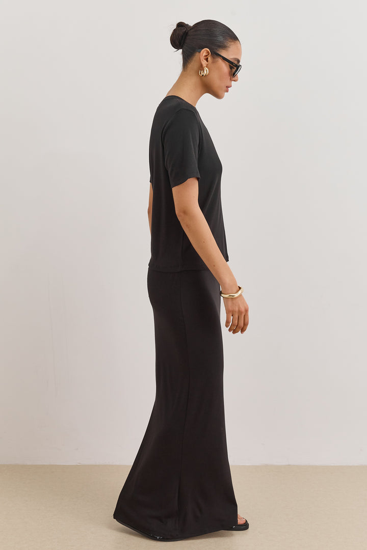 חולצת סולאנז' שרוול קצר | שחור