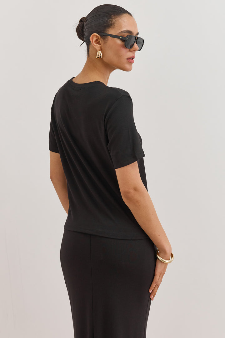 חולצת סולאנז' שרוול קצר | שחור