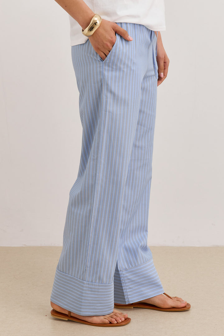 מכנסי תומאס סטרייפס גומי במותן | כחול בהיר