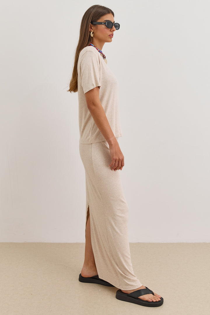 חולצת סולאנז' שרוול קצר | בז'