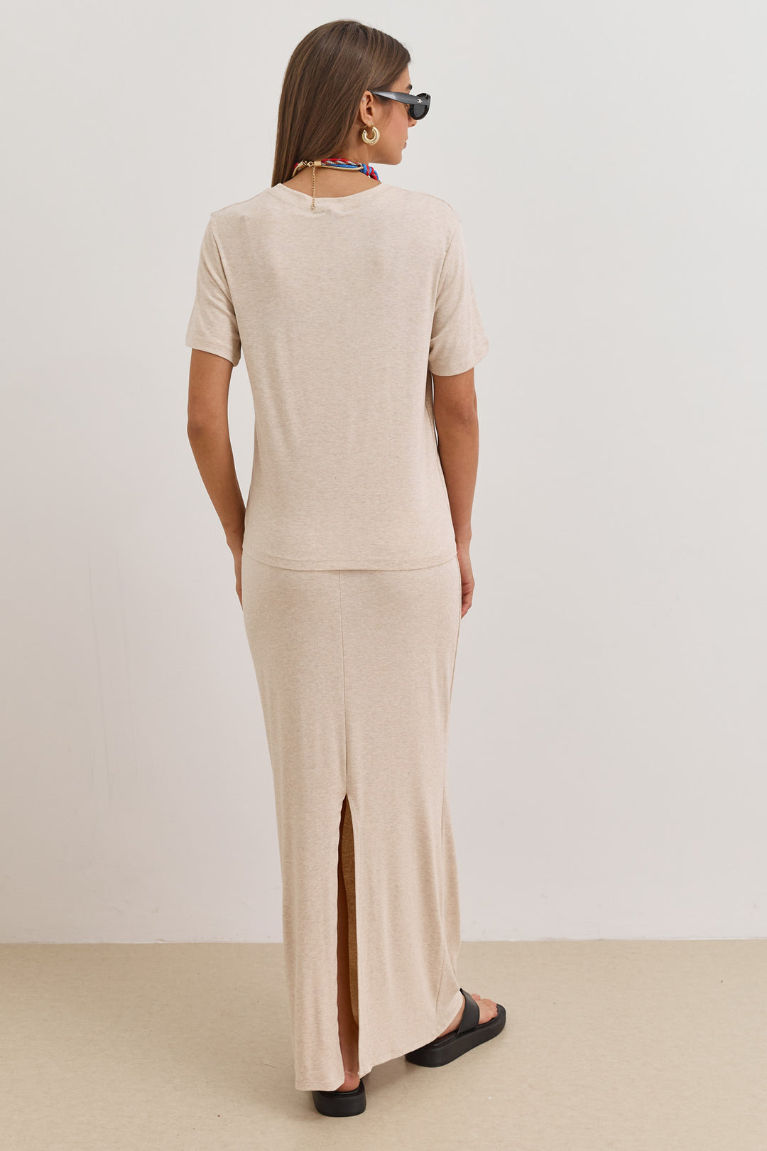 חולצת סולאנז' שרוול קצר | בז'