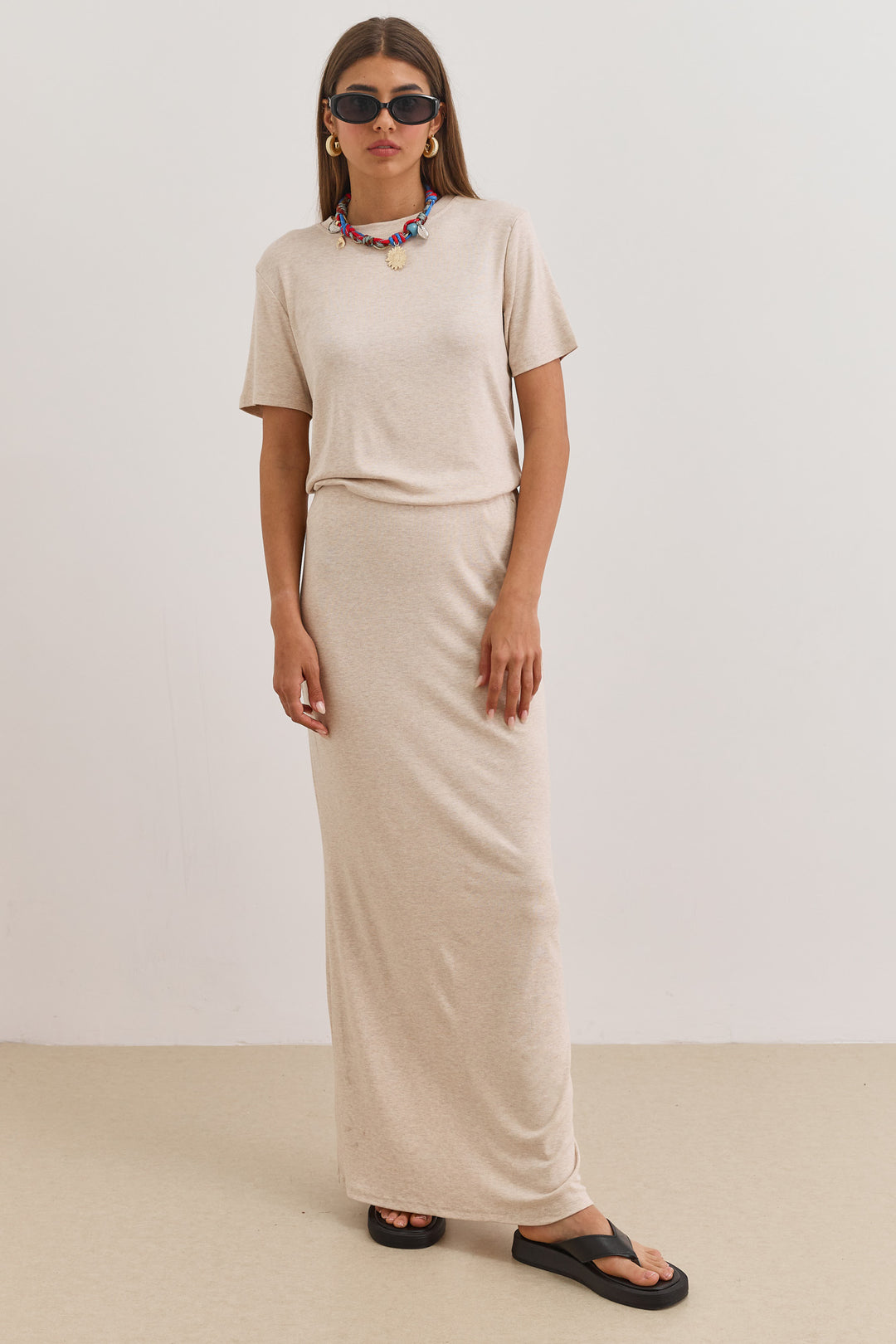 חולצת סולאנז' שרוול קצר | בז'