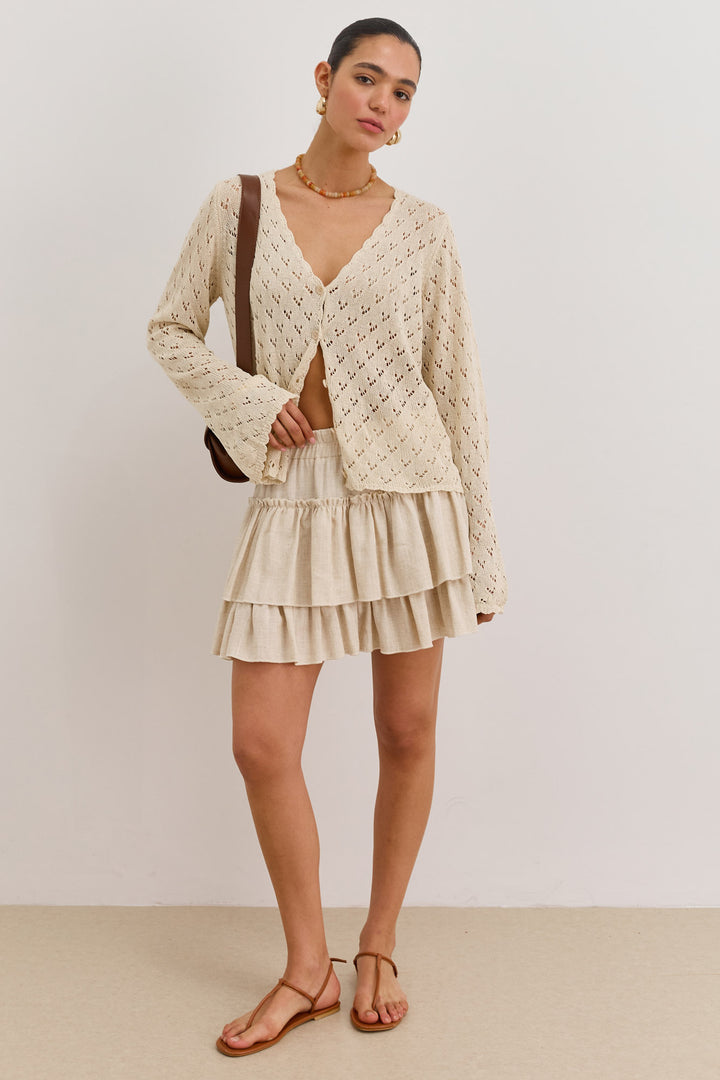 חולצת קרושה סיישל שרוולים מתרחבים | בז'