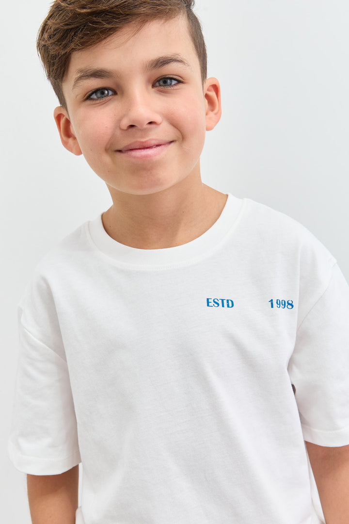 טי שירט COWBOY גזרת אוברסייז | לבן