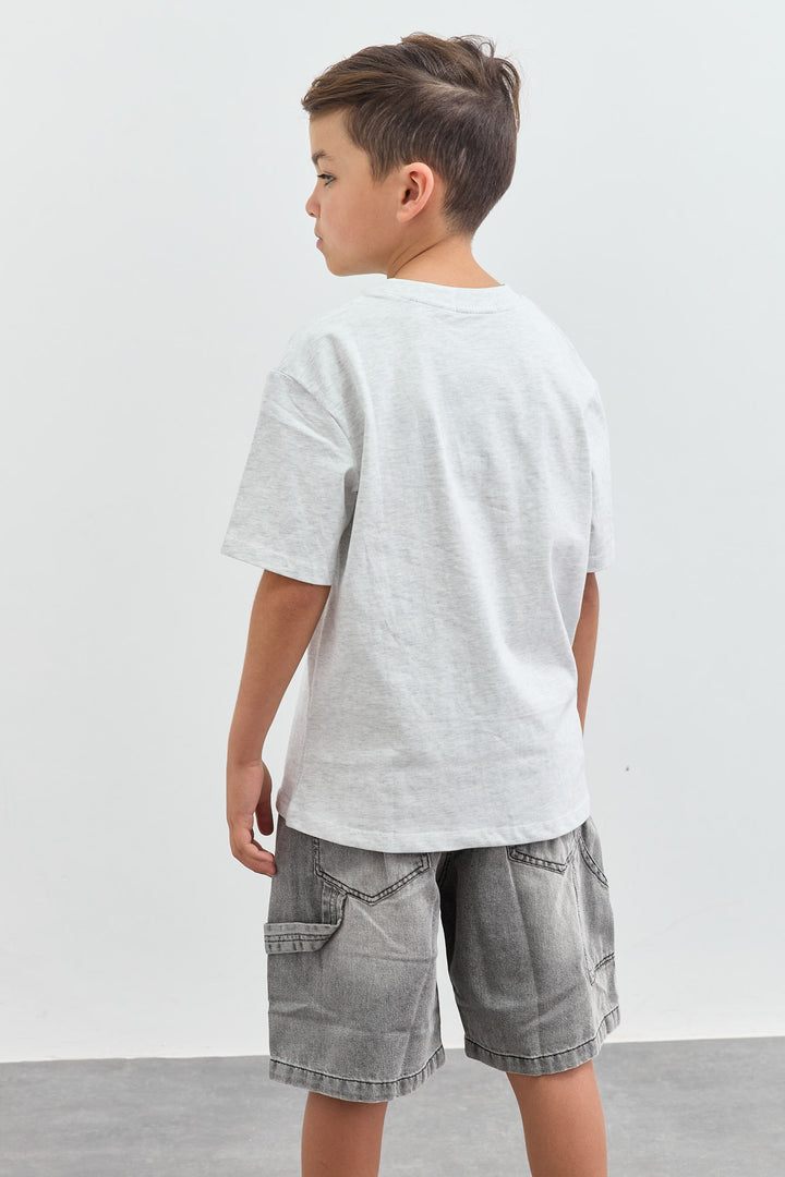 טי שירט CALIFORNIA בגזרת אוברסייז | אפור