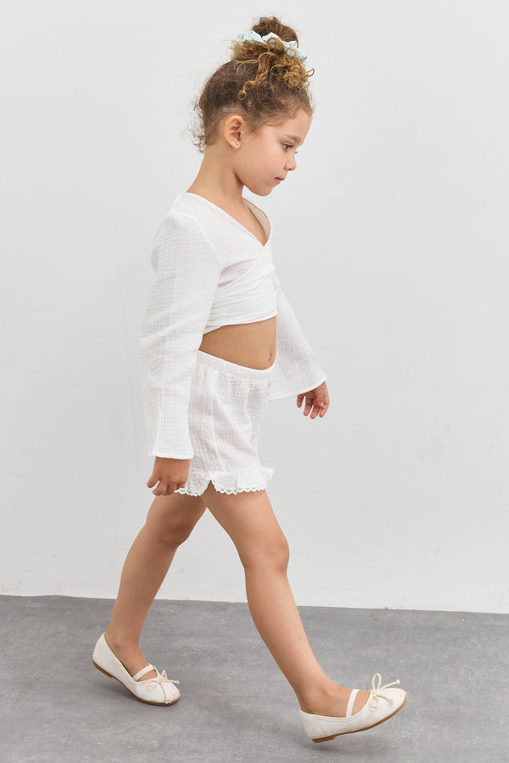 חולצת טטרה גזרת מעטפת | לבן